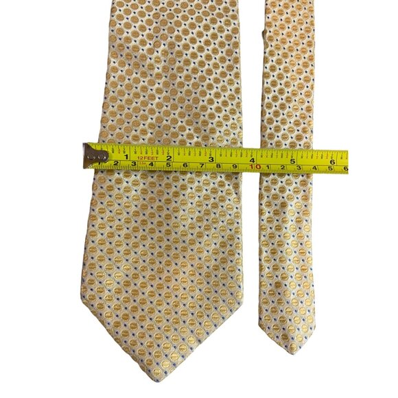Jones New York 100% Silk Mens Neck Tie Gold Circle Career Dad Gift - Picture 3 of 6